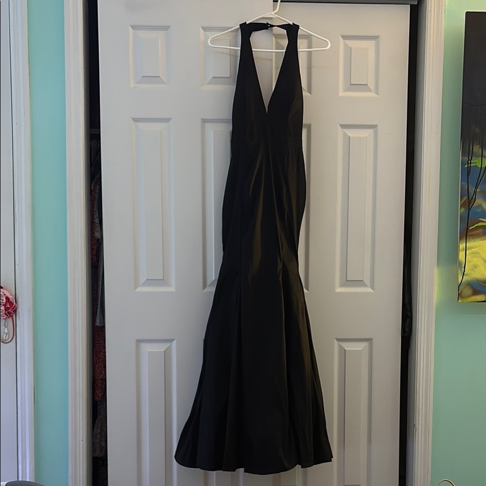 Elegant Black Halter Dress